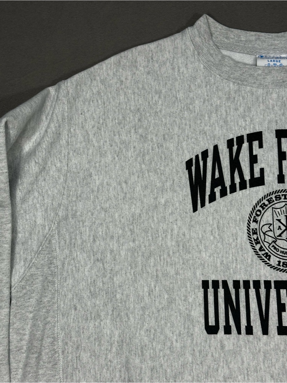 Champion Reverse Weave Wake Forest University Crewneck Sweatshirt Gray L - Picture 4 of 16